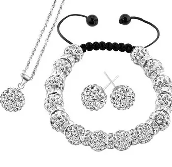 

10mm fashion new hot mixed AB clay disco Crystal crystal set Bracelet earring necklace Jewelry best Bangles dgr23
