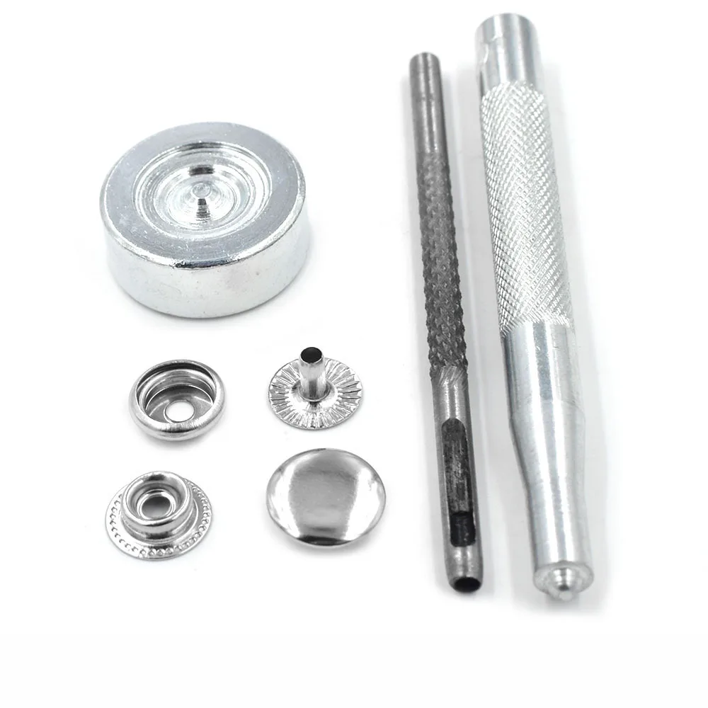 30 Sets Metal Snap 12.5mm 15mm Fastener Metal Buttons Rivets Clasp Snap