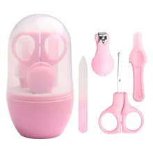 Детские кусачки для ногтей из нержавеющей стали, набор ножниц для ногтей, безопасные кусачки для ногтей, 4 штуки в наборе, маникюрный набор