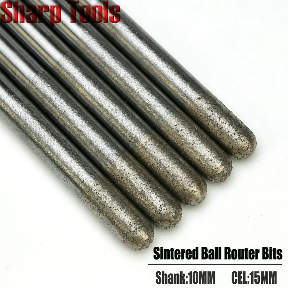 

New 10*15*120MM Ball Nose Sintered Diamond Milling Cutters Stone Engraving Tools Long Granite Router Bit Set CNC Cutting Endmill