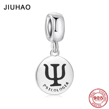 

New 925 Sterling Silver Psychological sign Charms For jewelry making Pendants Fit Original Designer Charm Bracelets Necklace