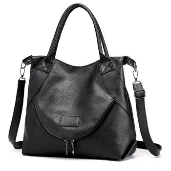 

Fashion Shoulder Bag For Women 2019 Solid Color Soft Leather Large Capacity Shoulder Bag Handbag Embossed Leather Bags #15