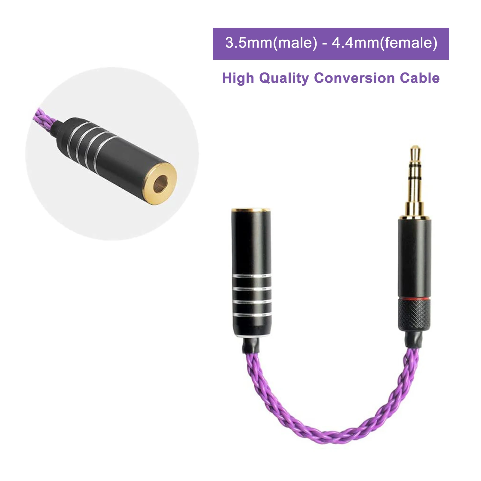 

OKCSC HiFi Balanced Conversion Cable 3.5mm Stereo 2.5mm 4.4mm Male to Female Balance Audio Adapter Cable for Earphone Amplifier