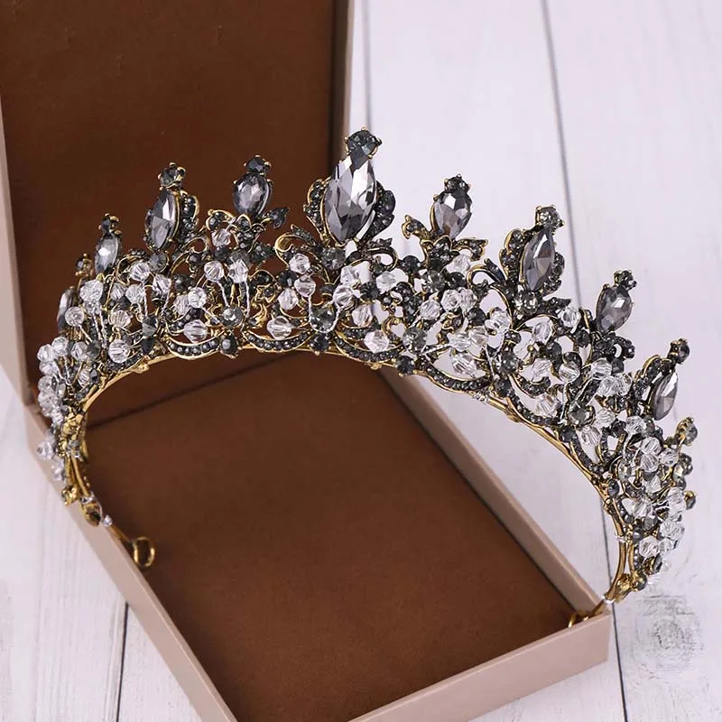 Vintage Bridal Tiara Big Crowns Wedding Headdress For Bride Tiaras Headband Hair Accessories Women Crystal Diadem ML856 | Украшения и