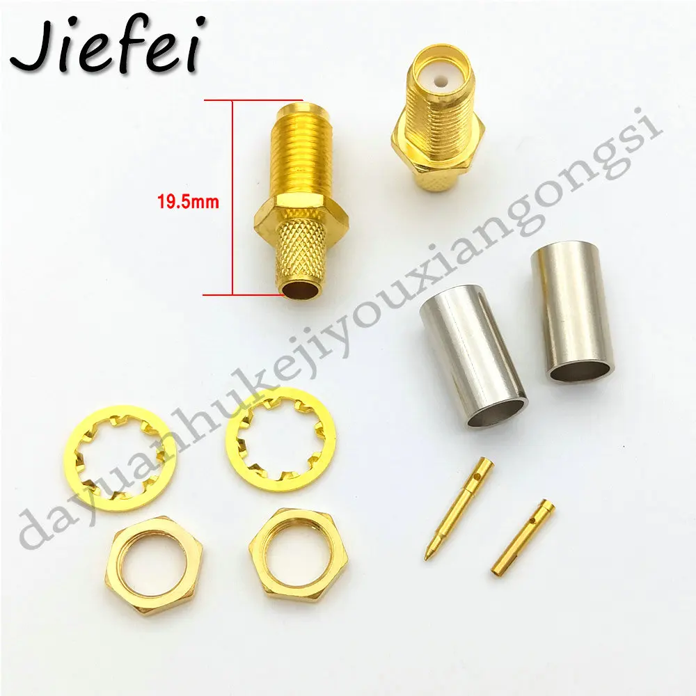 

4 PCS SMA Male Plug / RP-SMA Female Jack Crimp RG58 LMR195 RG142 RG400 RG223 RF Connector