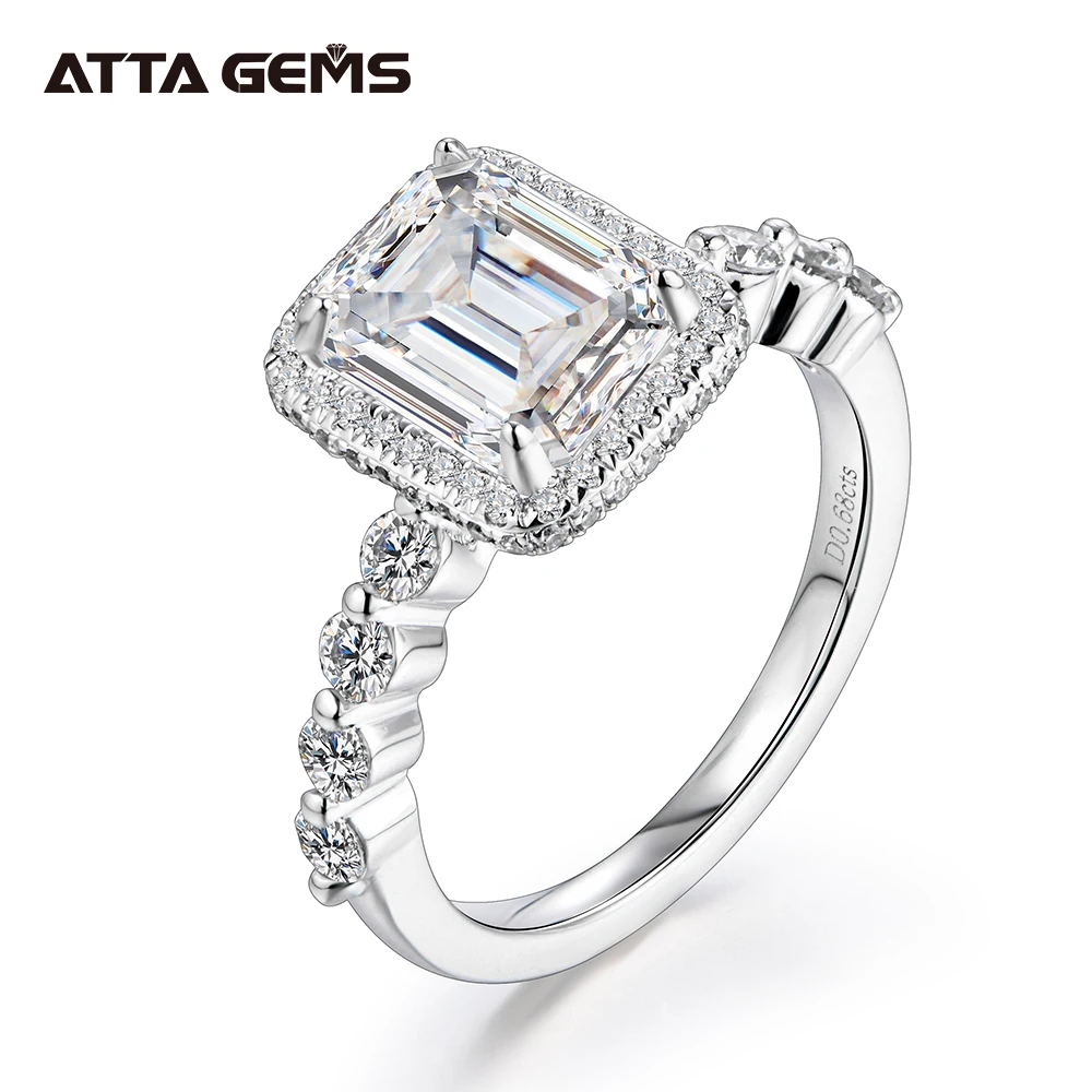 S925 Sterling Silver Ring 3.0CT 9*7mm Moissanite Engagement Wedding 18K White Gold Rings for Women Moissanite Diamond Rings