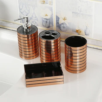 

Set of 4 Plastic Bathroom Accessories Set Toothbrush Holder Toothpaste Dispenser Case Soap Box Toilet Shower Storage