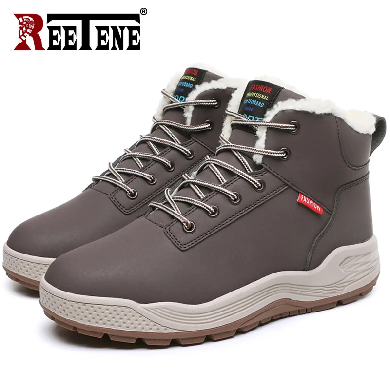 Reetene Для мужчин осень-зима Высокие ботильоны ботинки Rome теплые зимние сапоги