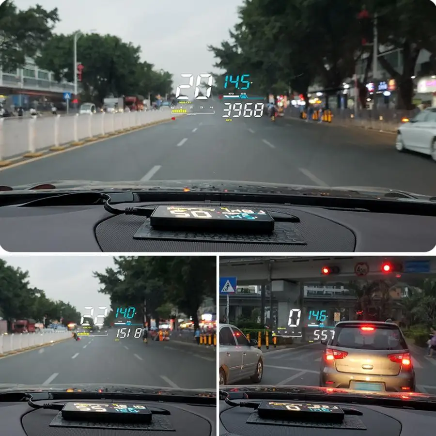 Дисплей на голову D5000 5in Универсальный Автомобильный HUD ODB2 дисплей на голову скорость оборотов в минуту расход топлива метр дисплей на голову