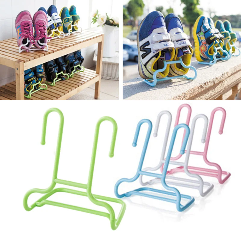 

2PCS/Set Multi-Function Shelf Drying Rack Shoe Rack Stand Hanger Children Kids Shoes Hanging Storage Wardrobe Organizer