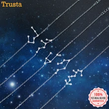Trustdavis Настоящее 925 пробы Серебряный Кристалл Телец Козерога Скорпион 12 Созвездие браслет для женщин Свадебные украшения