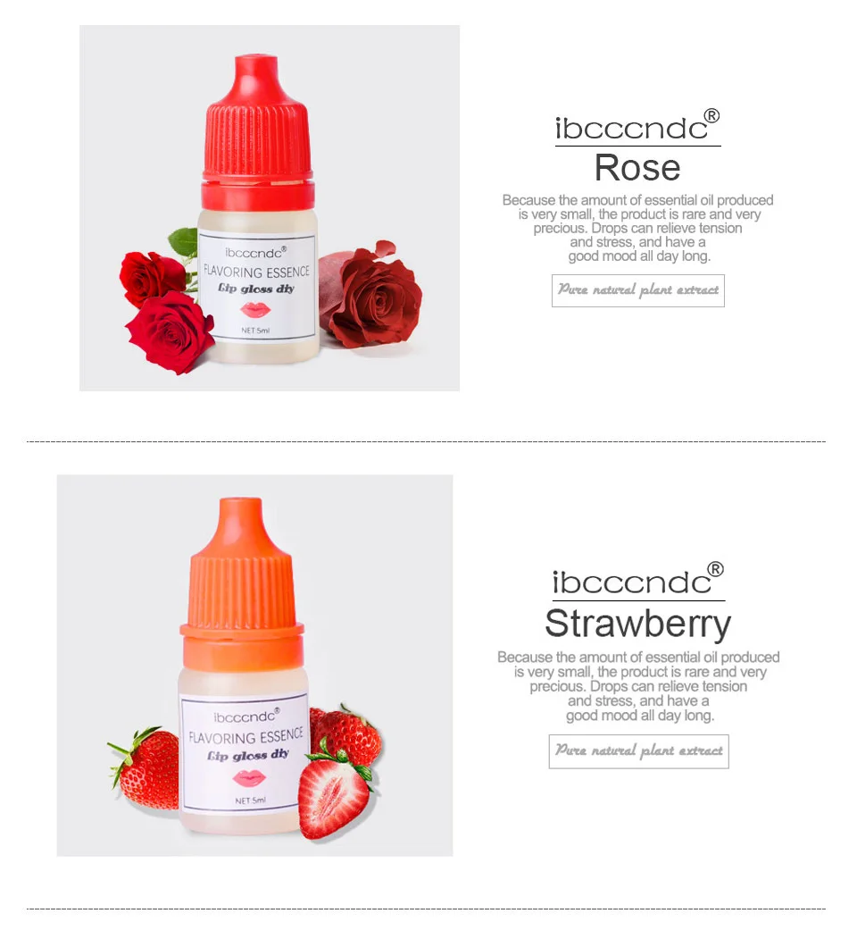 5ml 7 Flavor Natural Flavor Essence Oil Drop for Lip Gloss Diy Lipgloss Base Handmade Lipstick Fragrance Flavoring lip gloss lip makeup