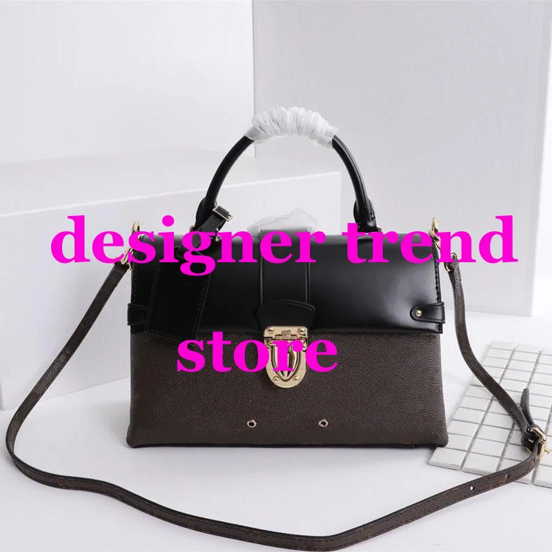 

Genuine Leather 2019 Luxury Lock Women One Handle Designer Chain Brand Shoulder Bag Handbag Crossbody Women Clutch Bags 43125