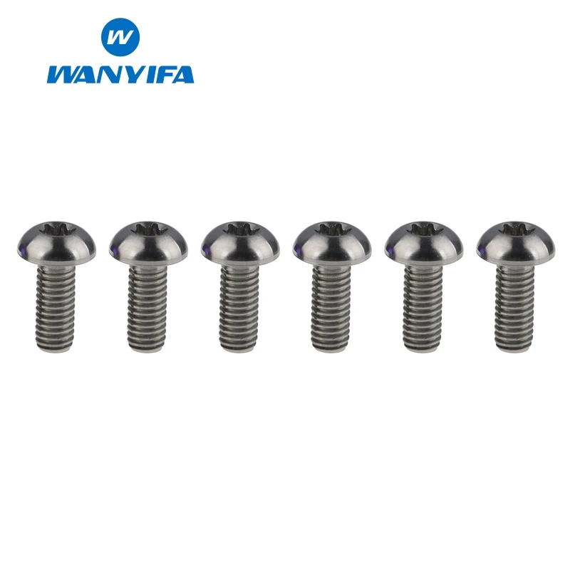 Titanium Wanyifa 6 шт. велосипедный держатель для бутылки воды T25 M5x12mm слива цветок для украшения головы Болт Винт - Цвет: Titanium