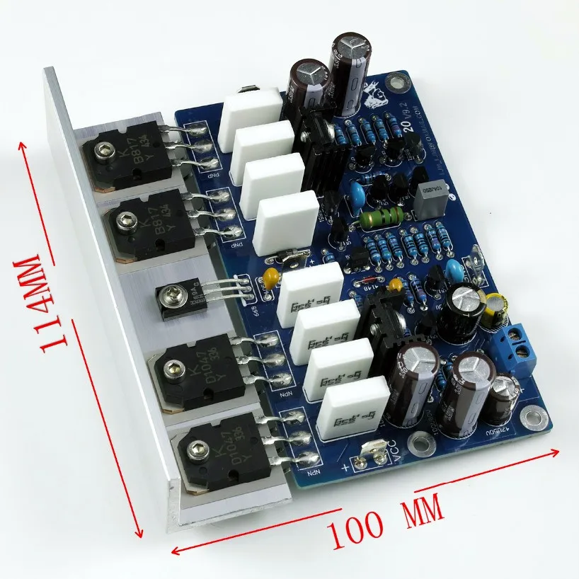 Плата усилителя мощности Audio Stero 200 Вт 8R V9.2 KEC D1047 B817 с углом обзора из алюминия
