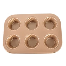 Wiilii 6 полости спиральная форма для кексов антипригарная форма для пудинга шоколадный пудинг жаропрочная посуда для десерта инструменты быстросъемные сковороды для кексов