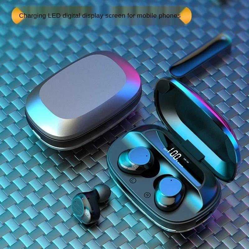 Free shipping TWS wireless Bluetooth headset 5 0 Digital Display Noise reduction and waterproof touch Portable charging box