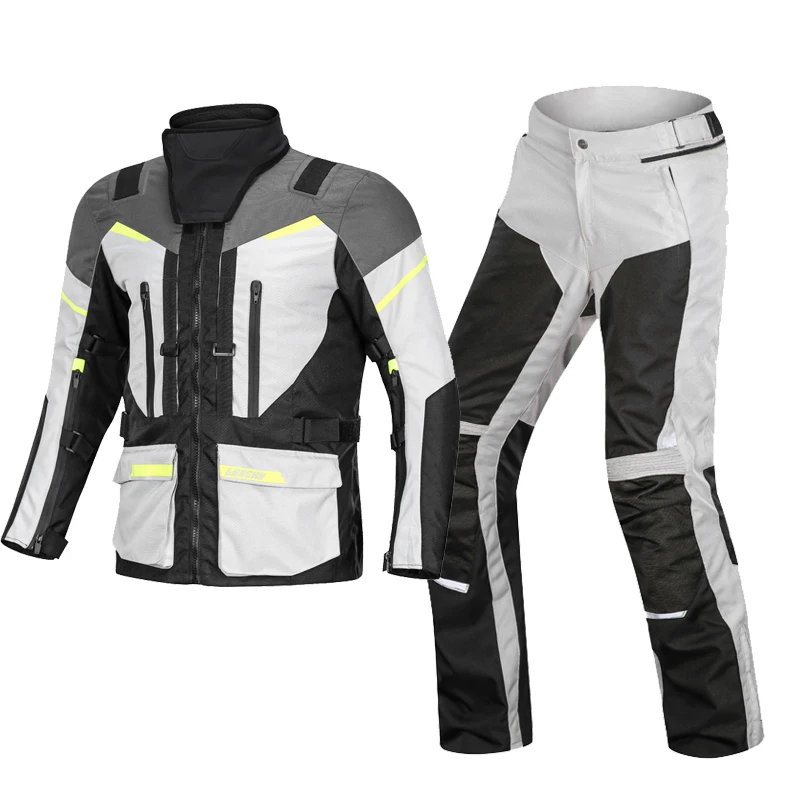 

2020 New Motorcycle Jacket Pants Men Winter Summer Waterproof Bike Cloth Urban Riding Touring Moto Pants Suit CE Protective Pads