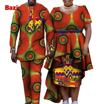 

WYQ488 The Price for Women Skirt Set +Men Blazer +Men Pant Suit 2020 Popular African Wedding Clothing Couple Dresses