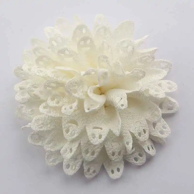 Ivory 10 шт. 8,5 см 3," самодельные Цветы Аксессуары для волос зажимы атласные цветы для головной повязки заколка для волос банты головные уборы - Цвет: Ivory