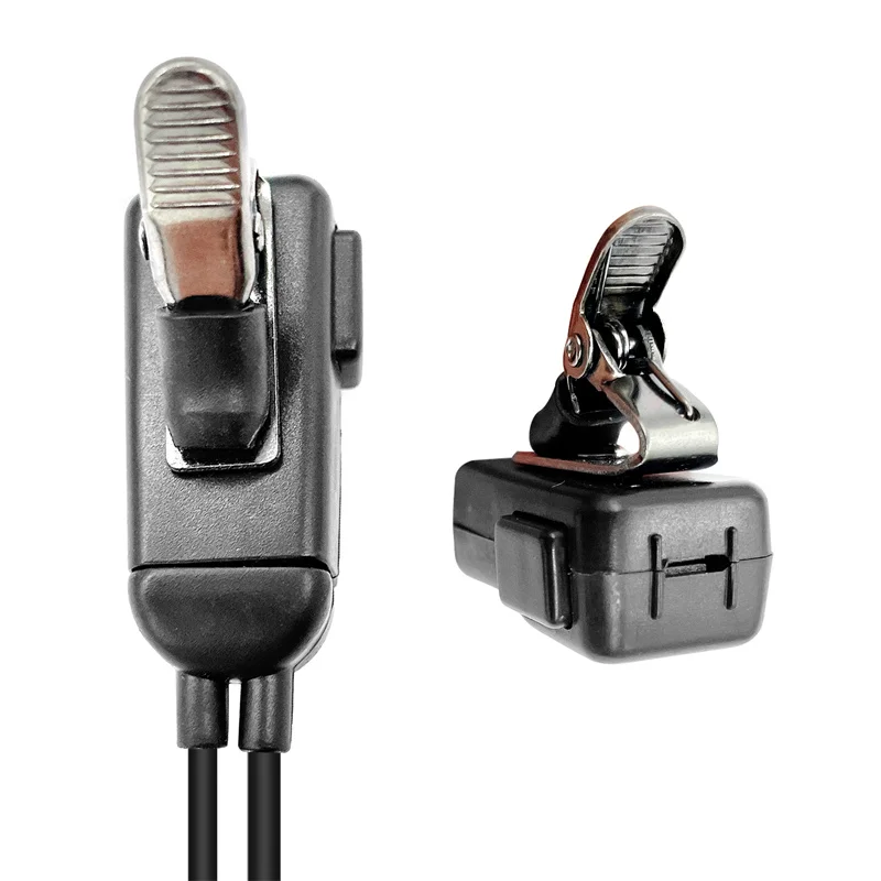 2-Pin Covert Acoustic Tube Walkie Talkie Earpiece, Two Way Radio Earpiece with a PTT Mic, Compatible with Walkie Talkie Headset