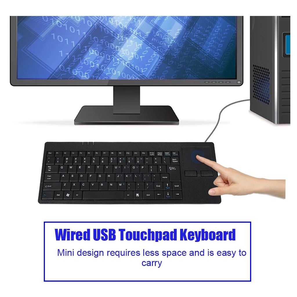 Сенсорной панели ультра-тонкий проводная USB компьютерная клавиатура с концентратор Порты и разъёмы