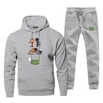 

Fashion Billionaires Iron Man Batman Hoodies+pants 2piece Sets Mens Funny Super Hero Sweatshirt Fleece Streetwear Sportswear