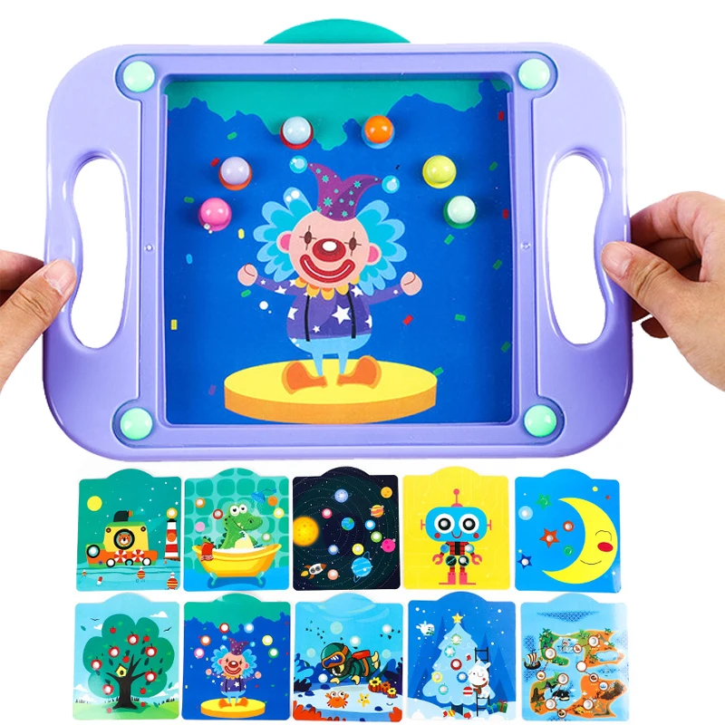 Обучающая 3d игрушка Монтессори для детей доска лабиринт с шариками головоломка