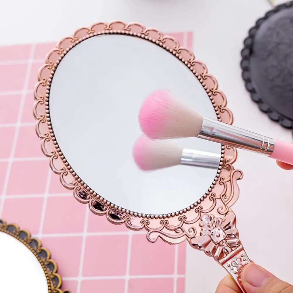 Портативное винтажное косметическое зеркало для макияжа, овальное круглое зеркало для рук, благородное восстановление, древние способы, Корт, зеркало, инструмент для красоты, зеркала