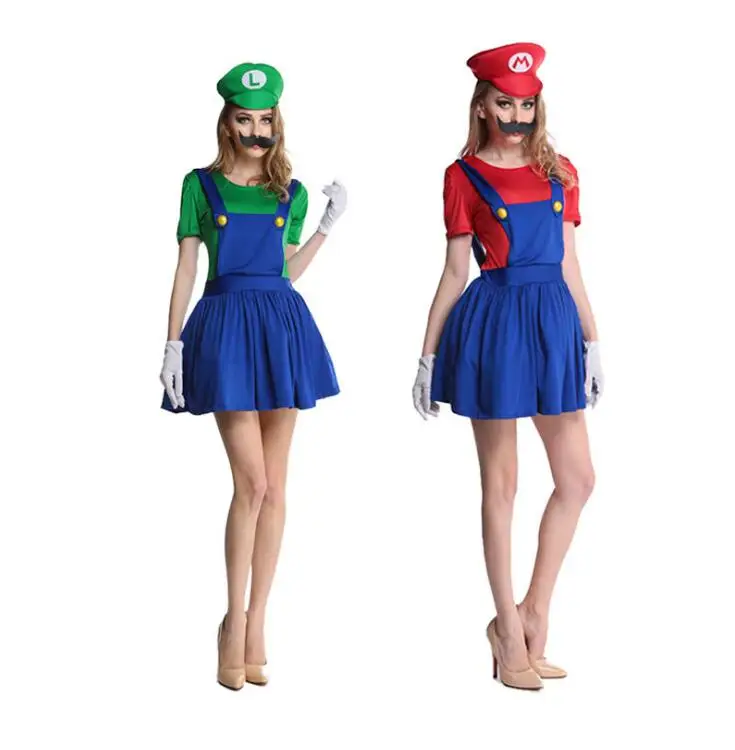 Для взрослых и детей костюм для косплея Super Mario Bros Детские вечерние костюмы на
