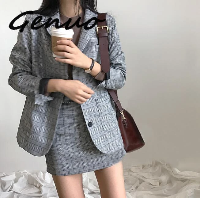 vintage check blazer