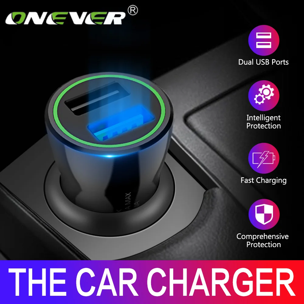 Onever автомобильное зарядное устройство QC3.0 USB для телефона Быстрая зарядка