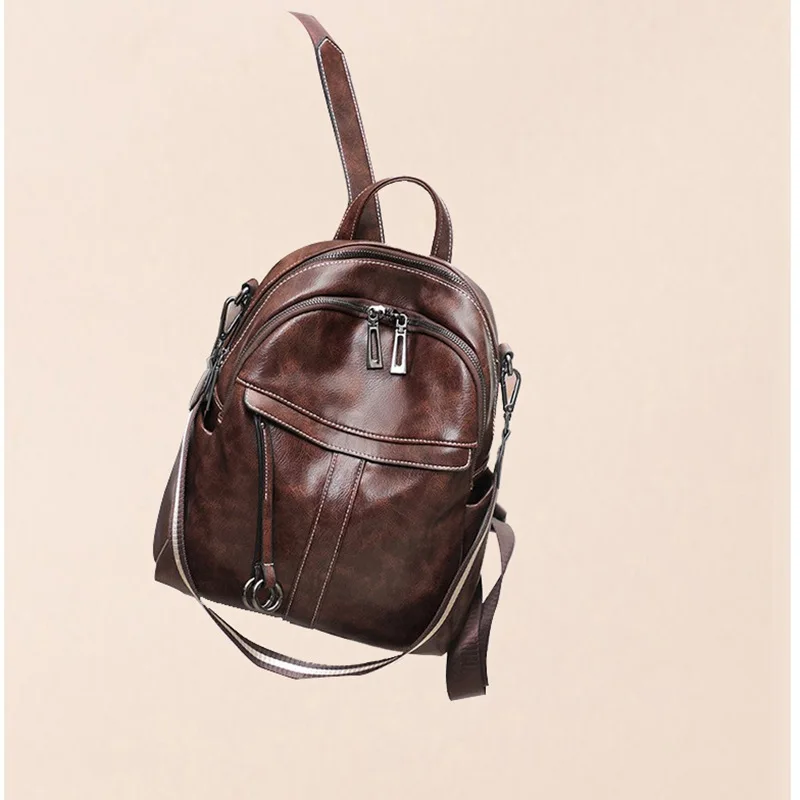 

2019 Fashion New Style Leather Backpack Women's Anti-Theft Multi-functional Trend Simple Backpack