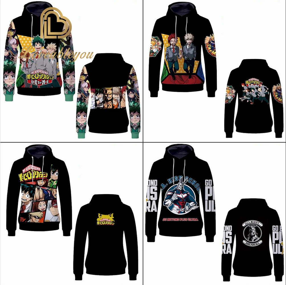 

My Hero Academia Midoriya Izuku Pullover Sweatshirts Print Hoodies Unisex Hiphop Jacket Coat Costume Cosplay Leisure Streetwear