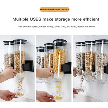 

Release Cereal Dispenser Bottle Tank Kitchen Storage Box Grain Dry Food Grain Cans Container Snack Nuts Candy Barrel Household