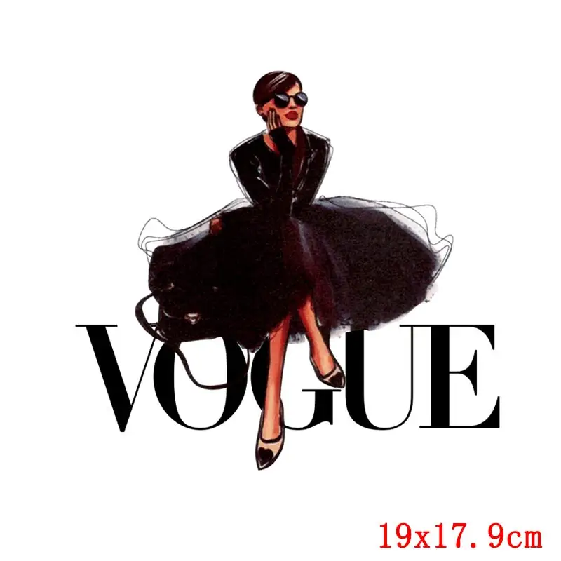 TH1843 Аппликация термо-Стикеры для одежды на одежду Мода VOGUE нашивки с полосками термочувствительный Утюг на передачи для Глажка одежды наклейки - Цвет: TH1843