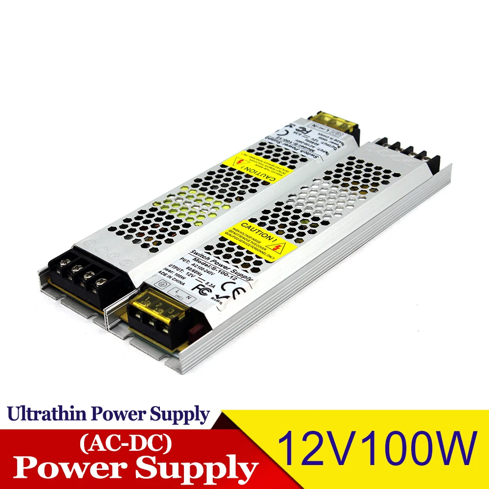 Ультратонкий источник питания 12V 24V 100W 120W 150W 200W 250W 300W 350W 400W трансформаторы для освещения AC к DC24V DC12v SMPS для светодиодной лампы
