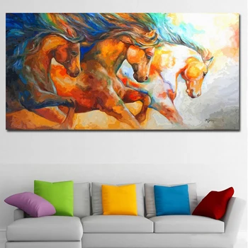 

5d diy large diamond mosaic abstract watercolor 3 horses diamond painting full square embroidery sale animals home decor AA2459