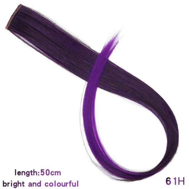 Lupu Rainbow Highlighted Synthetic Hair Girl One Chip In Hair Extension Hairpin Long Straight Hair Clip For Hair False Hair 61H