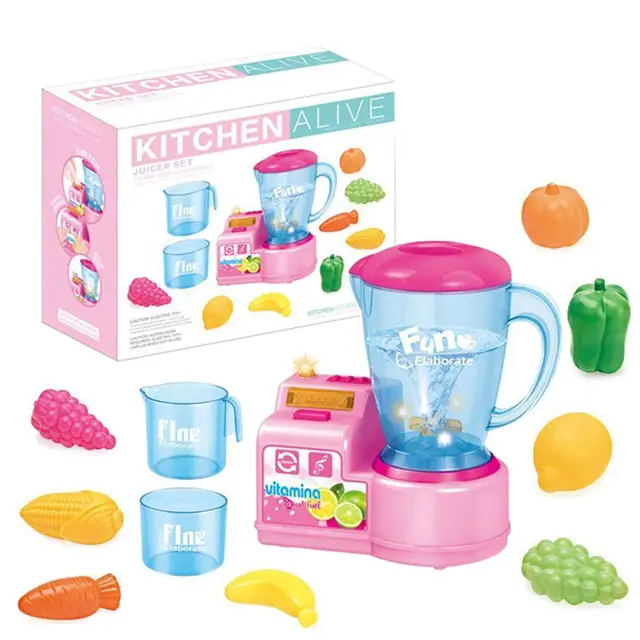 Beavorty 1 Set Simulation Juice Machine Kid Toys Light Sound Play Role Play  Kitchen Toys Children s Pretend Food Toy Food Maker Toys Electric Juicer