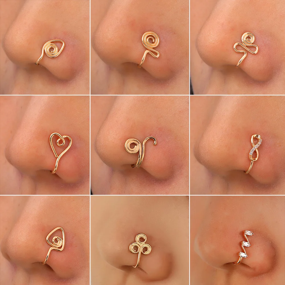 1pc Bat Fake Nose Ring Non Piercing Clip On Nose Ring Indian Style Nose