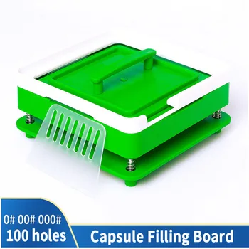 

00 # 000 # 100 Hole Medicinal Powder Manual Filling Machine Transparent Acrylic Food Grade Tool DIY Board Capsule Dispenser