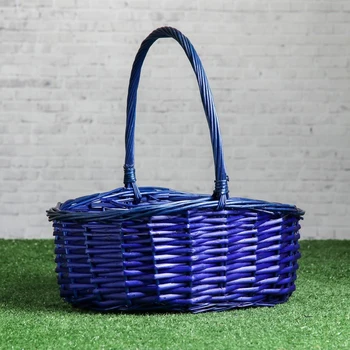 

Basket "Basket", with handle, 34 × 26 × 14/12/35 cm, blue, vine 3976179