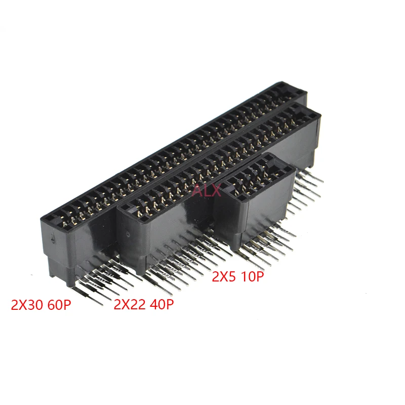 Ranura para tarjeta de industrial 10x Borde Conector Hembra ángulo recto 30x2P 60P 2.54mm 0.1"