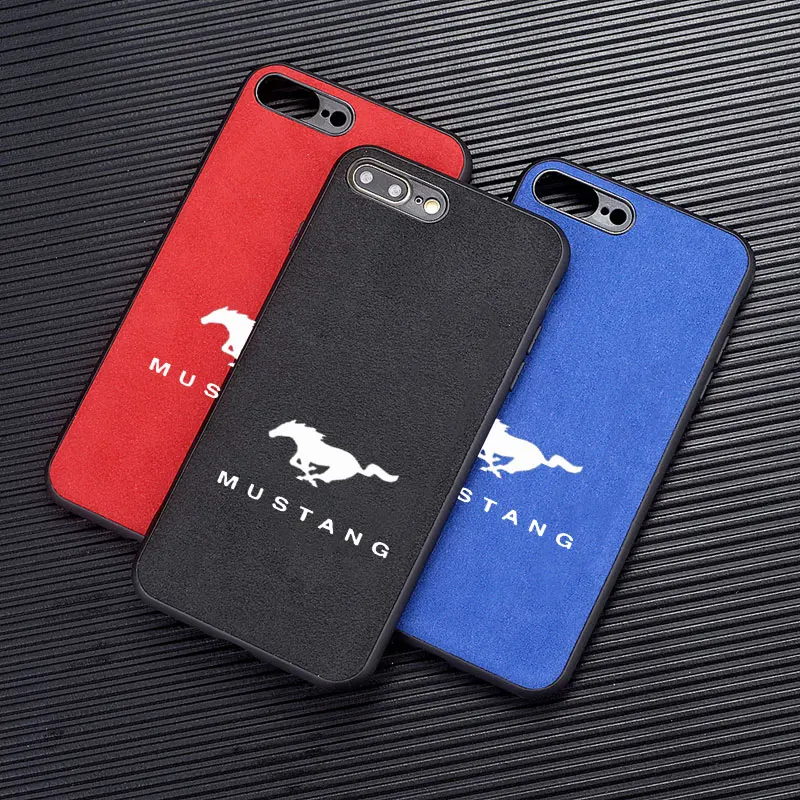 For iPhone 6s 7 8 11 X RS Pro Max Shockproof Phone Casesuede protective shell Back Cover Case Ford Mustang GT SHELBY | Автомобили и