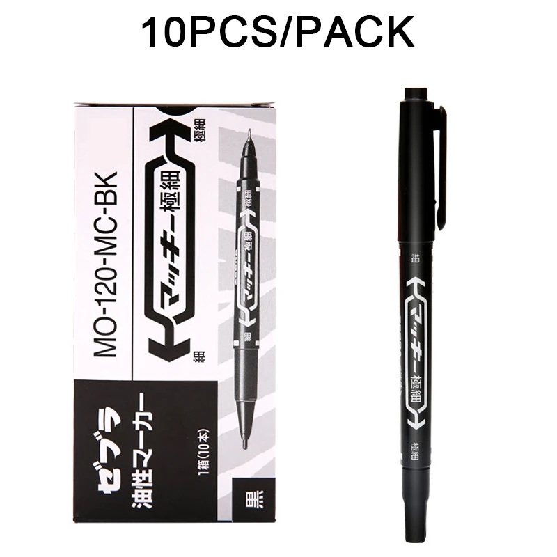 

Pro 10 Pcs Black Color Tattoo Marking Pen Dual Tip Marker Piercing Disposable Supply Free Shipping