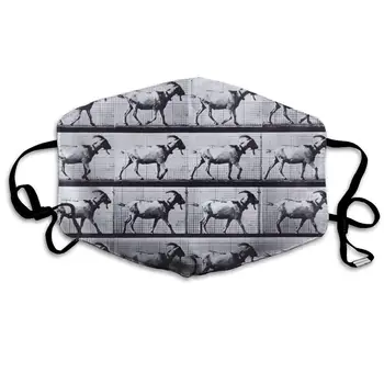 

YongColer Goat Walking Pattern Reusable Comfy Breathable Anti Dust Outdoor Half Face Masks Washable Warm Windproof Face Masks