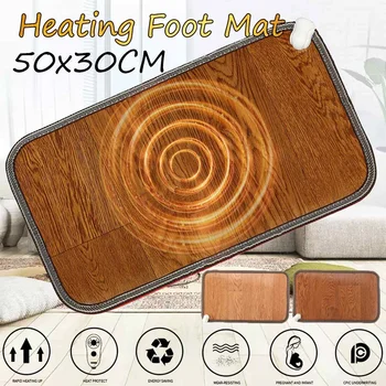 

2 Pattern Leather Heating Foot Mat Warmer Electric Heating Pads Feet Leg Warmer Carpet Thermostat Warming Tools Home Office 60W
