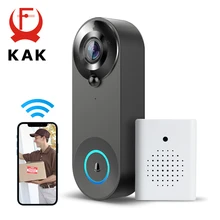 KAK Intercom Visuelle Türklingel Set Drahtlose Wifi Video Smart Tür Viewer Weitwinkel Guckloch Nicht-punch Aufkleber Motion Erkennung