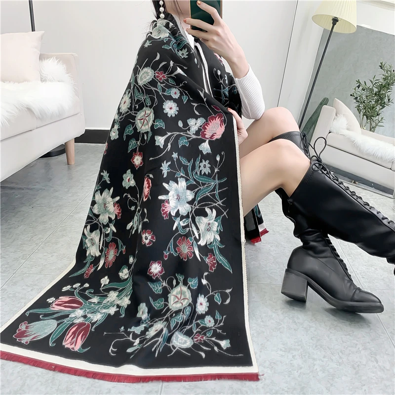 2023 New thickened Warm Scarf For Women Winter Cashmere Scarf Brand Pashmina Shawls Wraps Female Blanket Scarves For Ladies 2023 new thickened warm scarf for women winter cashmere scarf brand pashmina shawls wraps female blanket scarves for ladies